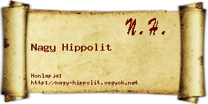 Nagy Hippolit névjegykártya